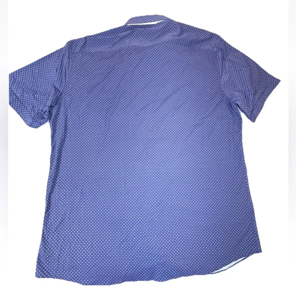 Bugatchi Button Up Shirt Shaped Fit Men’s Xxl Blue Geometric Print - Picture 3 of 9